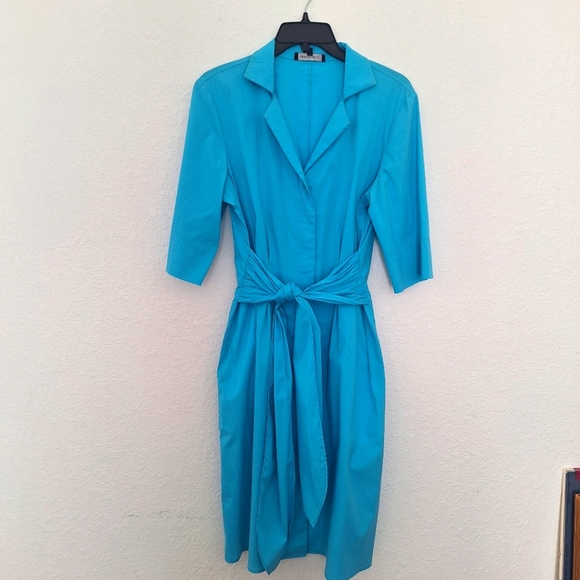 Lafayette 148 New York Dresses & Skirts - Lafayette 148 NY Blue Midi Work Dress Simmer Business Casual Size 8